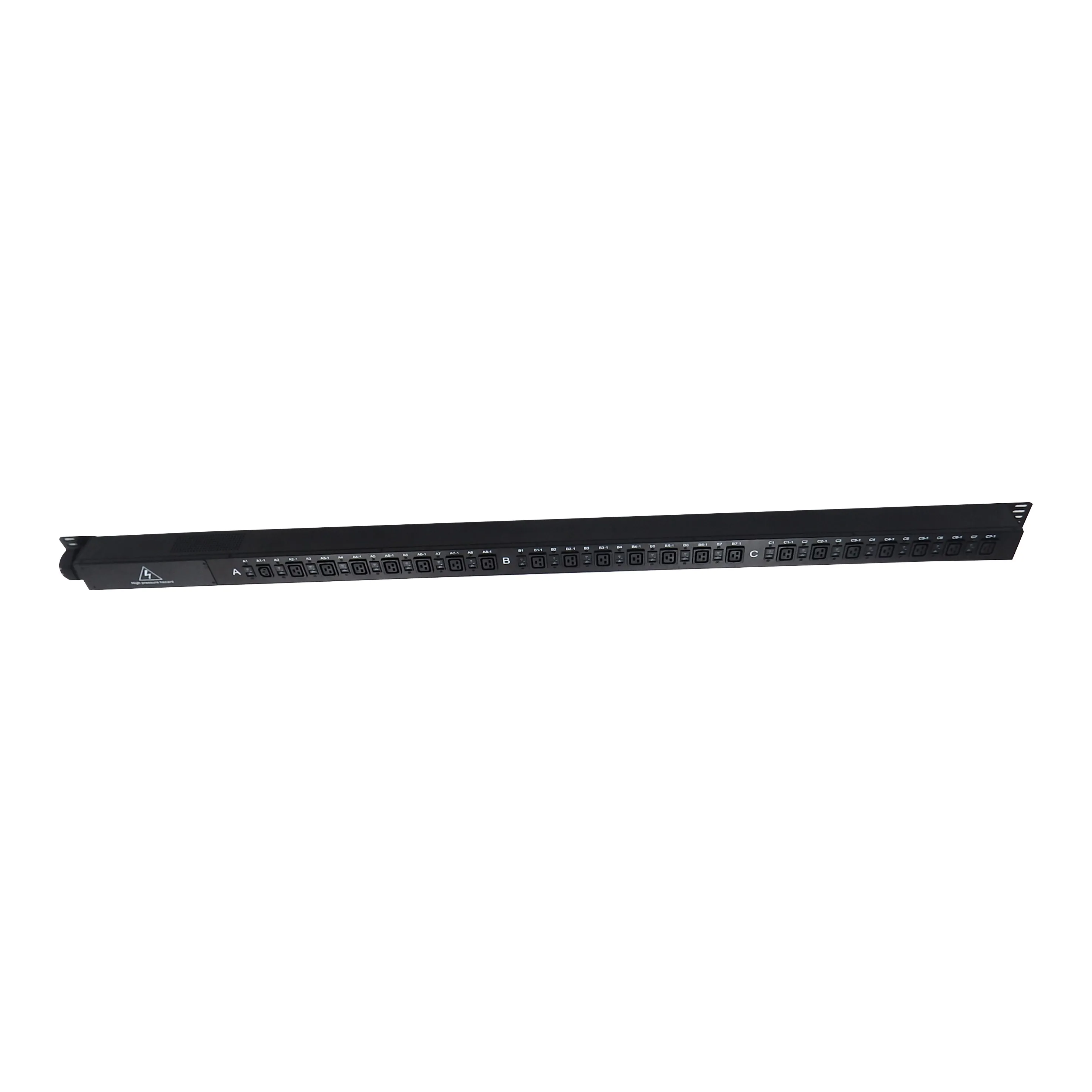 Black Independent Sub Control C13 C19 415V 100A Intelligent Pdu Cabinet Socket Power Strip