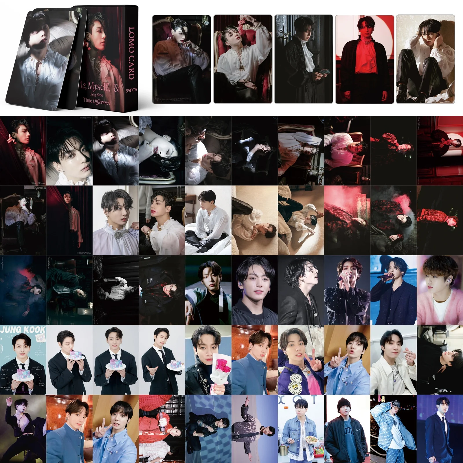 Kpop JUNG KOOK 2022 Magazine Photo 55/Box Time Difference Lomo Card