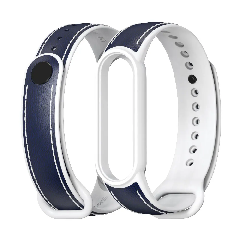 Mijobs подходит для Xiaomi MI Band 5 6 7 ТПУ кожаный материал алюминиевый сплав Пряжка ремешок смарт-часов Amazfit band