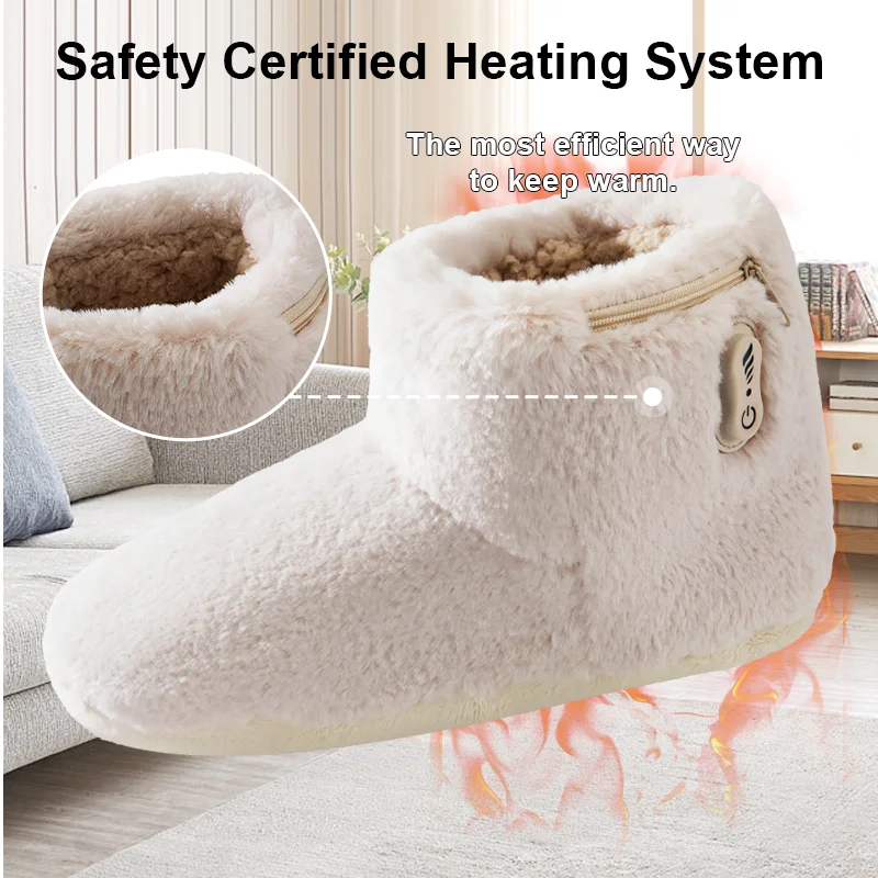 Wholesale Customized Cute Winter Home Japan Electric Smart Heated Slippers Footwarmer Rechargeable Heated Shoes