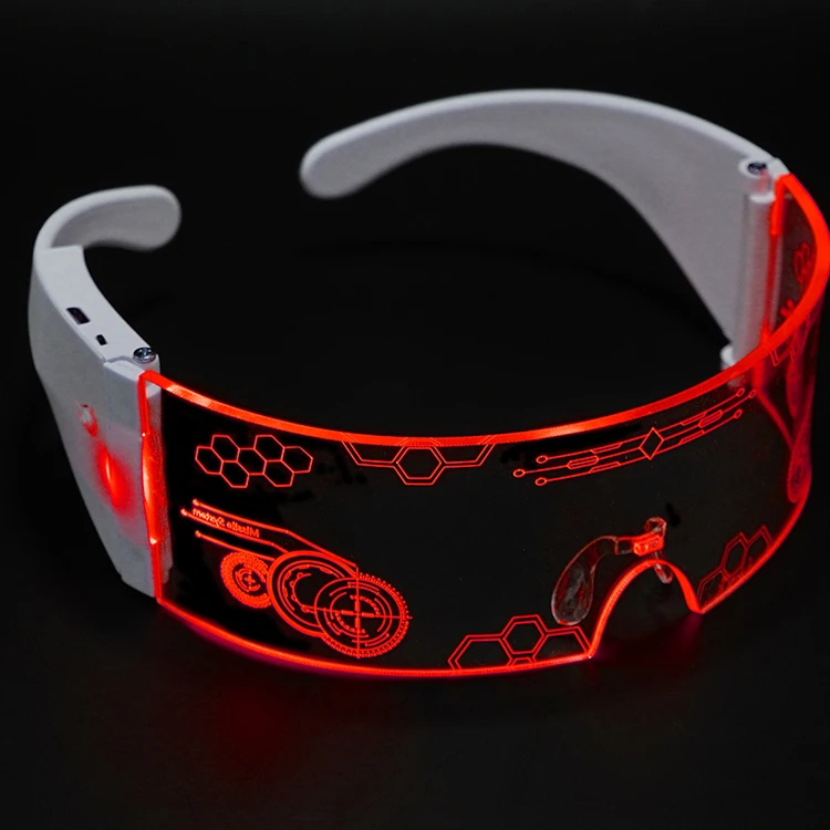 Новый дизайн индивидуальные светящиеся акриловые светодиодные очки для диджея вечеринки клуба