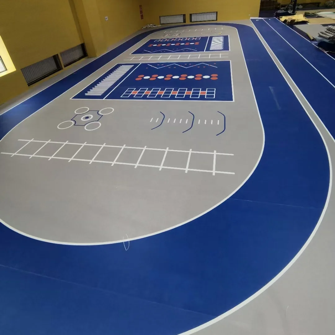 Gym pvc floor mat 360 Functional bamboo flooring  Custom Pattern artificial grass & sports flooring