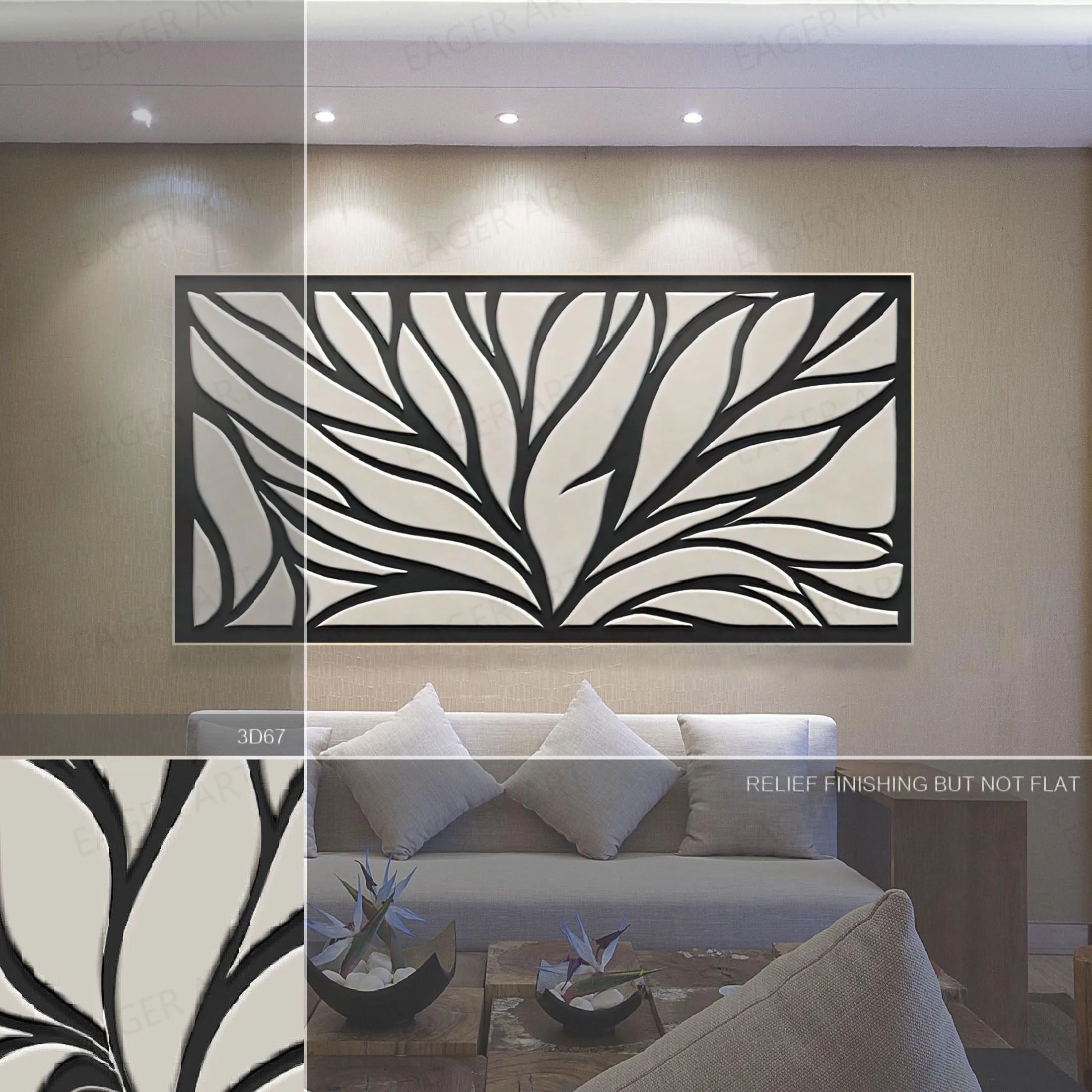 Handpainted Nordic Extra Large Wall Art Decor Modern Art Acrylic Relief Flowers Abstract Oil Painting On Canvas