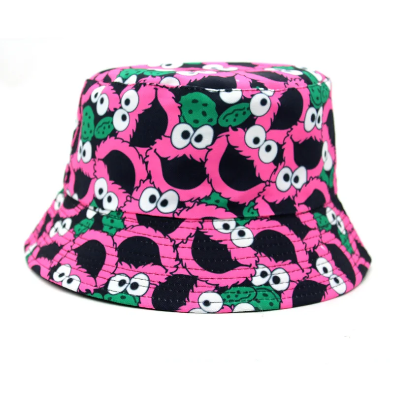 Beach Travel Fisherman Hat Lovely Cartoon Sesame Street Bucket Hats Custom Outdoor Printed Caps Wholesale Party Gift Anime Cap