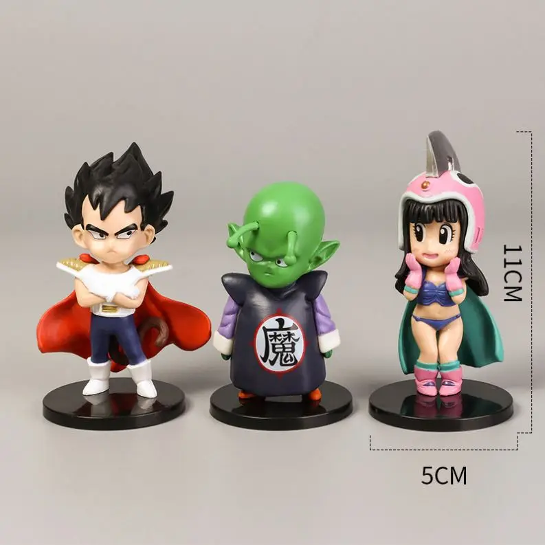 
Six Styles Cute Dragon Ball Z Anime Custom Mini Small Kids Collection Goku Gohan Pvc Action Figures Toys Set 