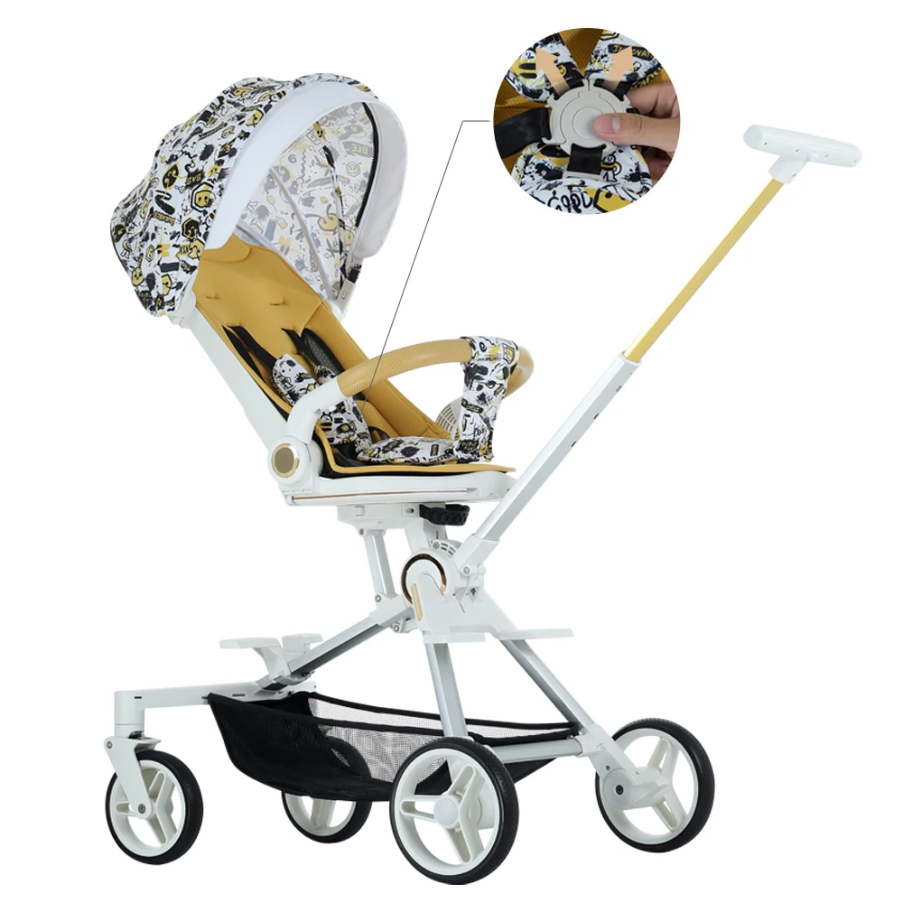 Foldable Baby Stroller With Adjustable Putter Luxury Baby Stroller 3 In 1 Baby Travel Stroller With Universal Wheel ST301