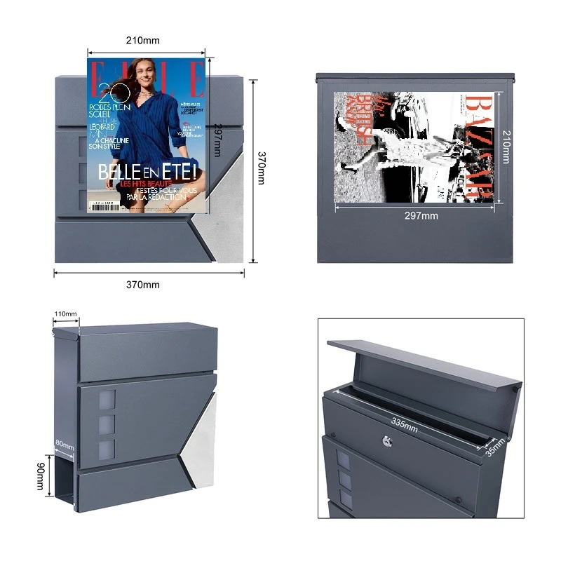 High quality stainless steel wall mounted post box parcel box mail box metal outdoor