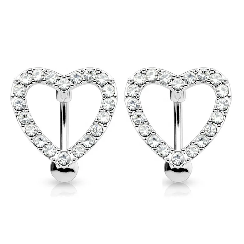 316L Surgical Steel Navel Rings Reverse Heart Belly Piercing Classic Floating Navel Ring Belly Button Belly Jewelry