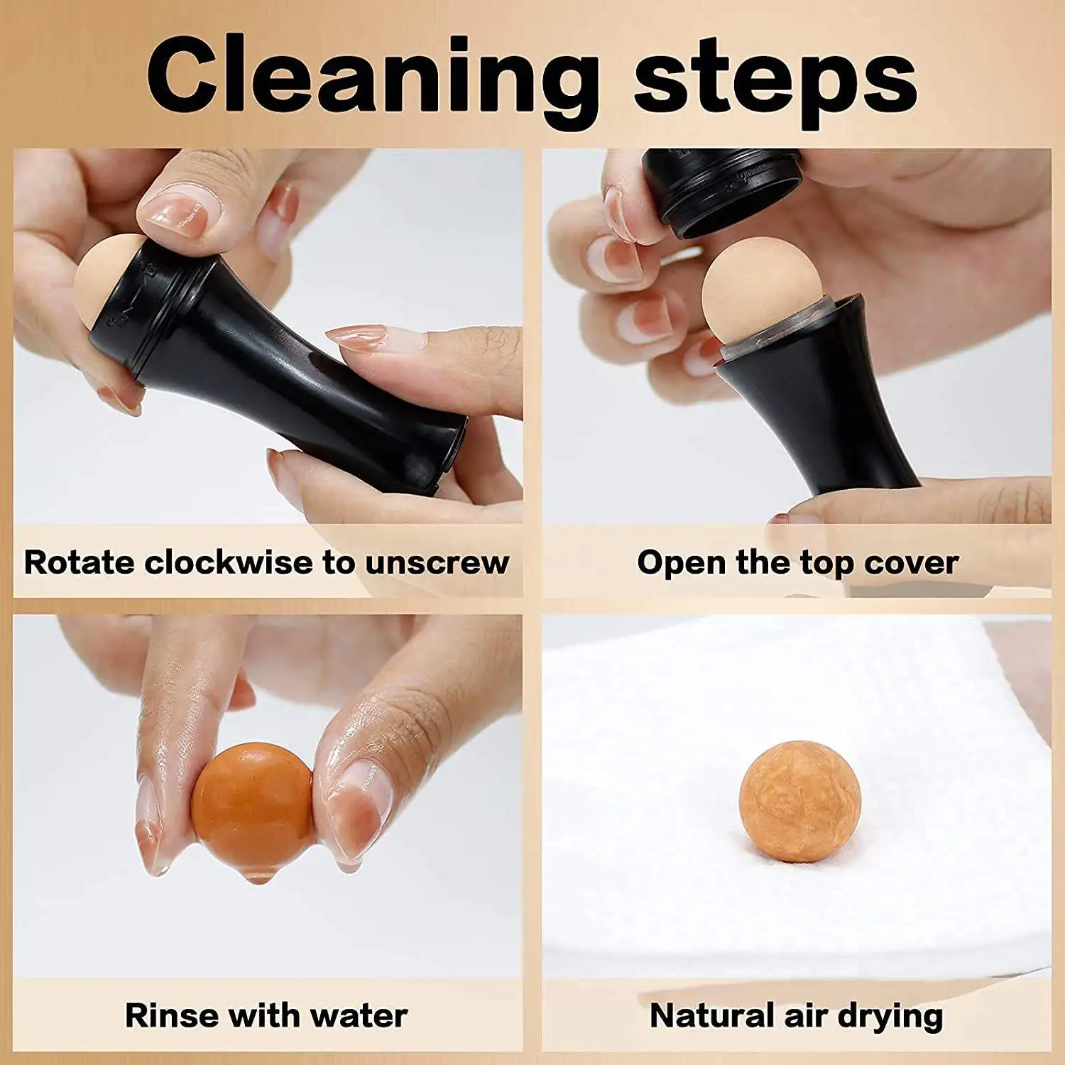 Cheap Portable Double Beads Volcanic Stone Face Roller Reusable Oil Control Oil Absorbing Oil Removal Volcanic Roller