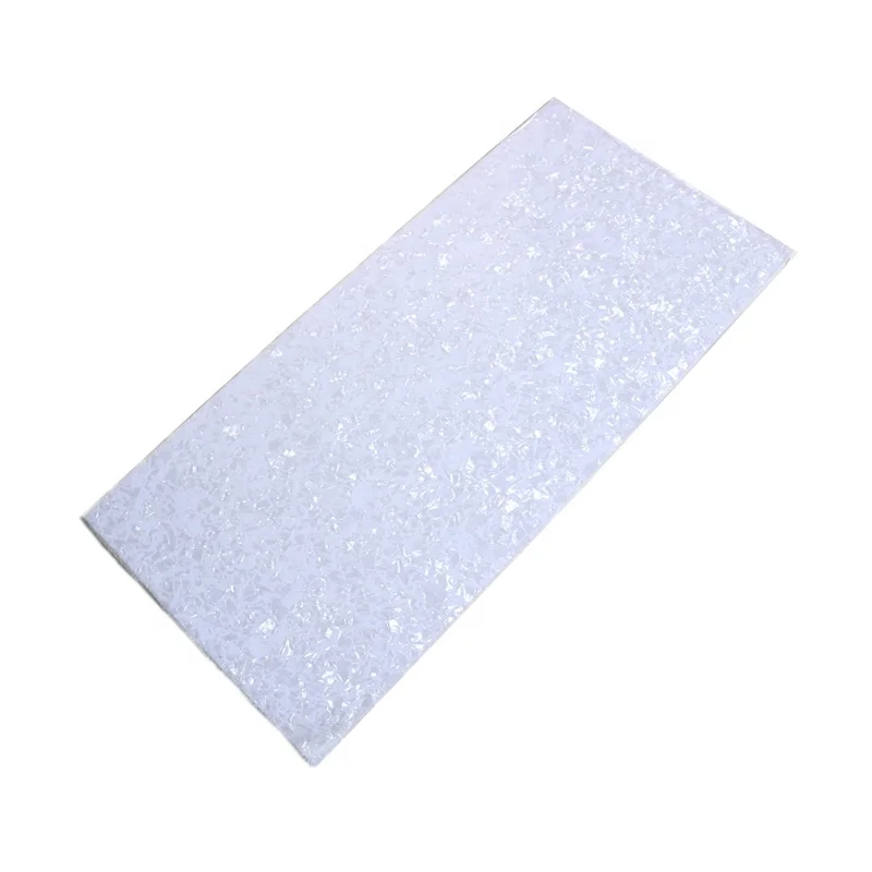 Donlis 50*24cm White Pearloid Blank Guitar Pickguard Sheet in Black Pear Celluloid Material for custom pickguards