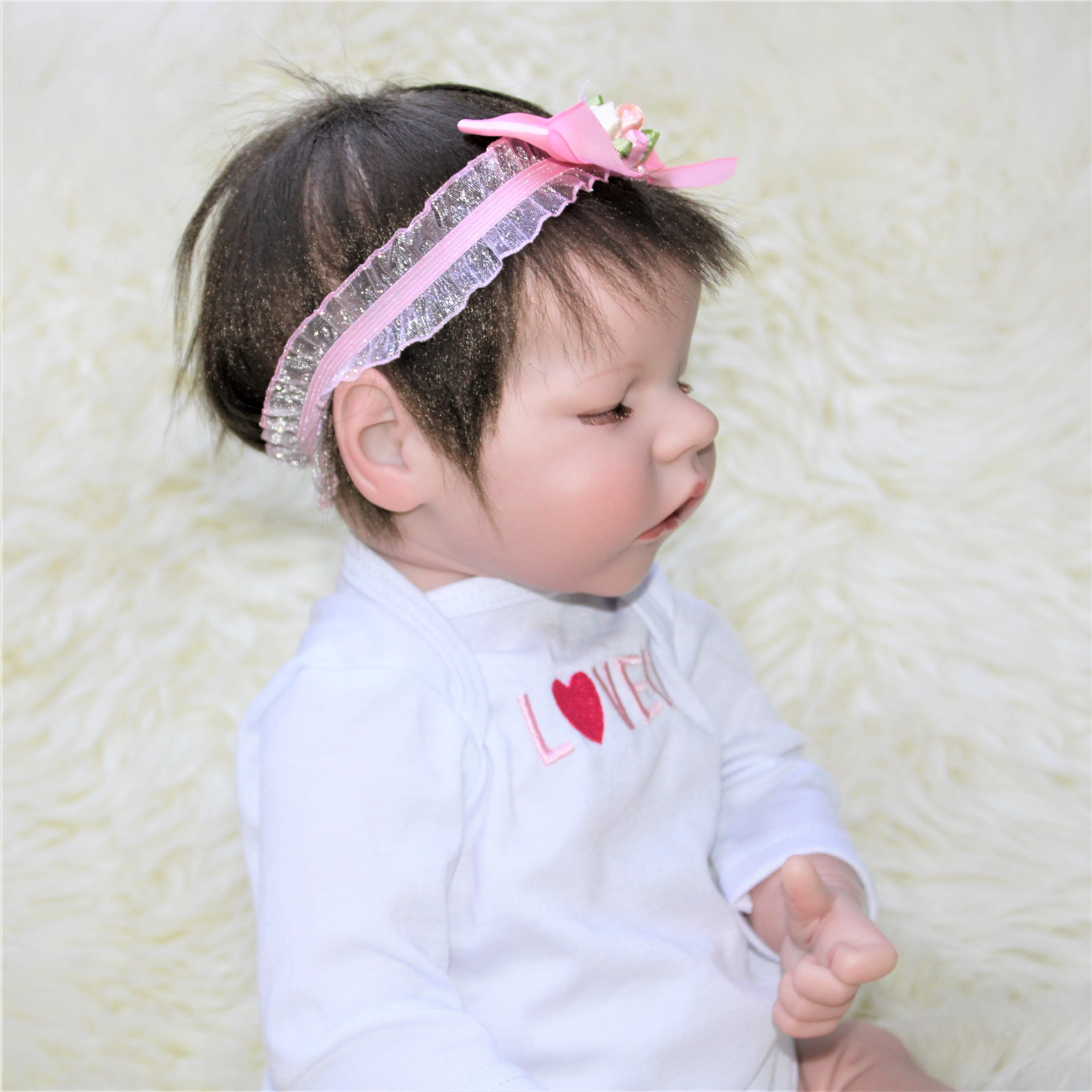 
18 Inch Reborn Baby New Born Black Dolls Lifelike Toy Soft Silicone Vinyl Doll For Kids 