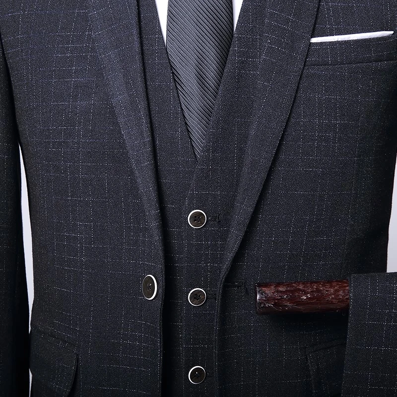 Accept custom luxury wool mens wedding 3 piece tuxedo suits