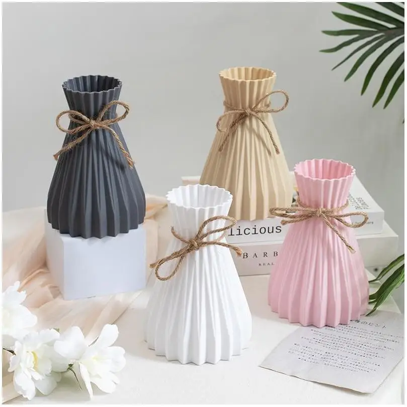 Glass Flowers Vase moderno vaso di fiori ceramic Centerpiece Clear Bag Modern Mini Gold Floor Stand Ceramic Plastic Plain Vases