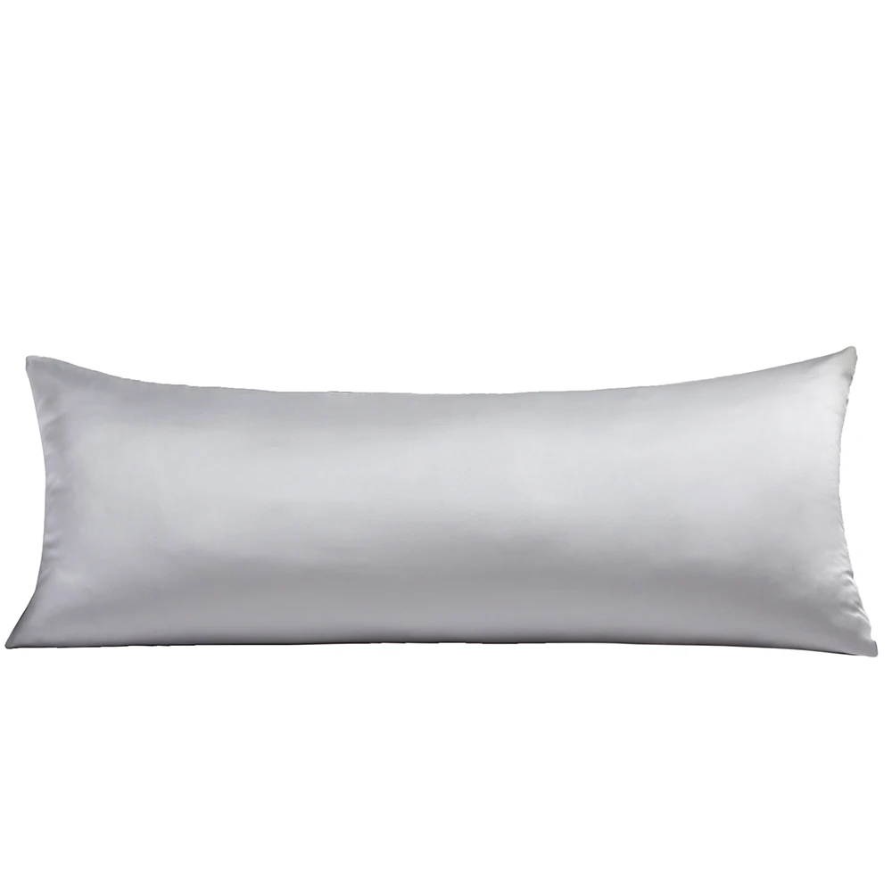 Wholesale 16MM Gray Color Mulberry Silk Pillowcase 51*137cm Couple Size