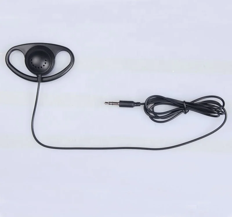 D Shape Wholesale Tour Guide Single Side Earbuds Guide Airline Earphone