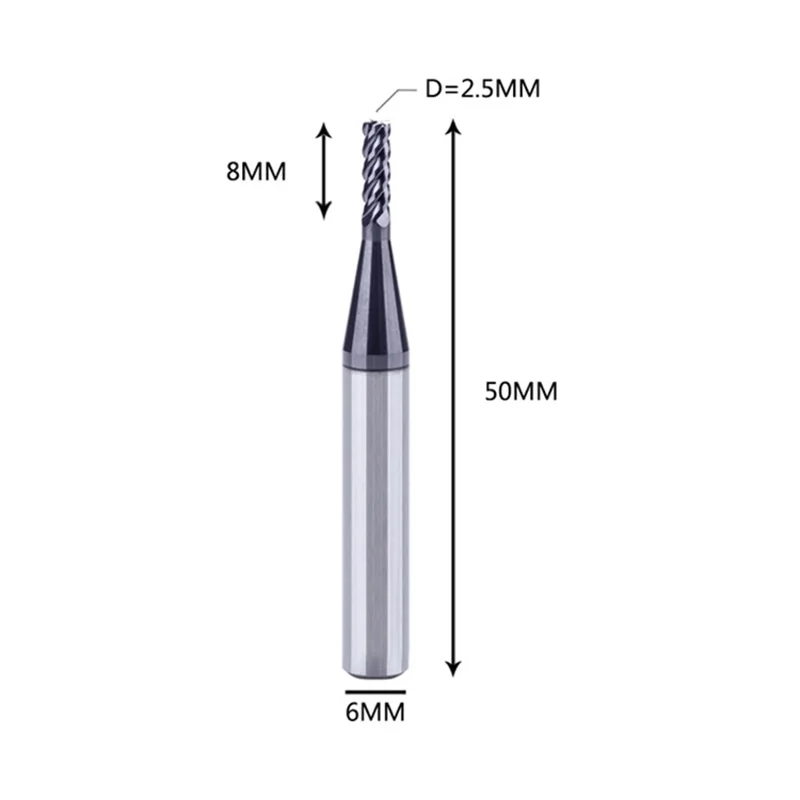 Прямая поставка с фабрики ЧПУ 1 4 Endmill 12 мм 3 канавки 0 5 микро концевая