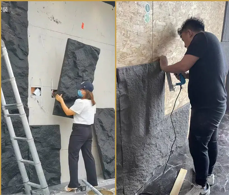 PU stone Pu Rock Veneer Exterior Panel Paneles De Pared De Piedra FalsaPolyurethane Artificial stone Wall Panel Rock