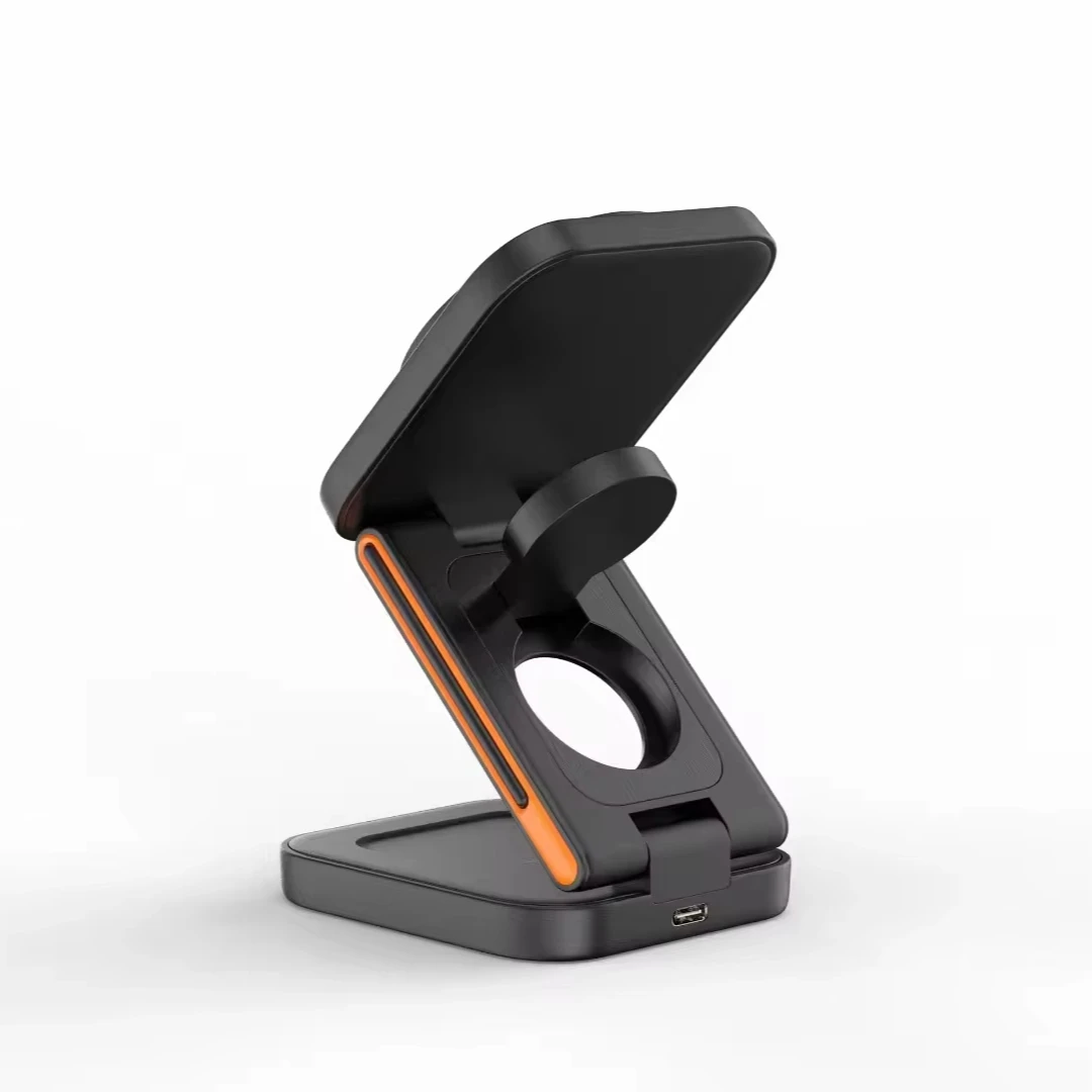 Folded mobile phone earphone stand with wireless charging desktop folding mobile phone stand audio Clock normal use