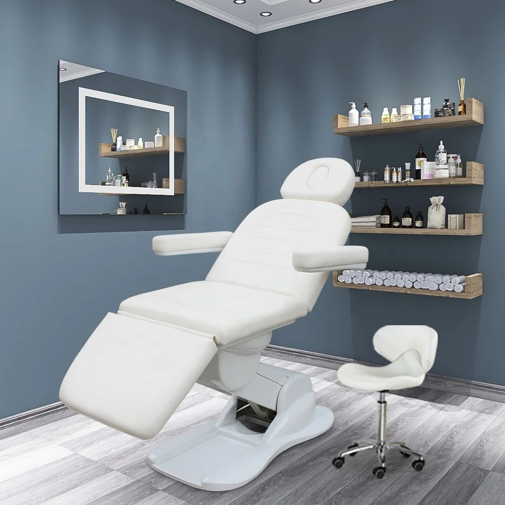 Лидер продаж, регулируемый Электрический массажный стол с 3 двигателями для салонов красоты и спа, кресло для ухода за лицом