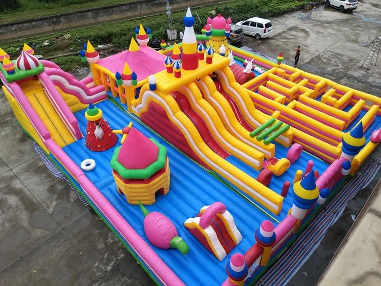 China inflatable maze trampoline / inflatable trampoline playland for children / kids single bungee jumping trampoline for sale