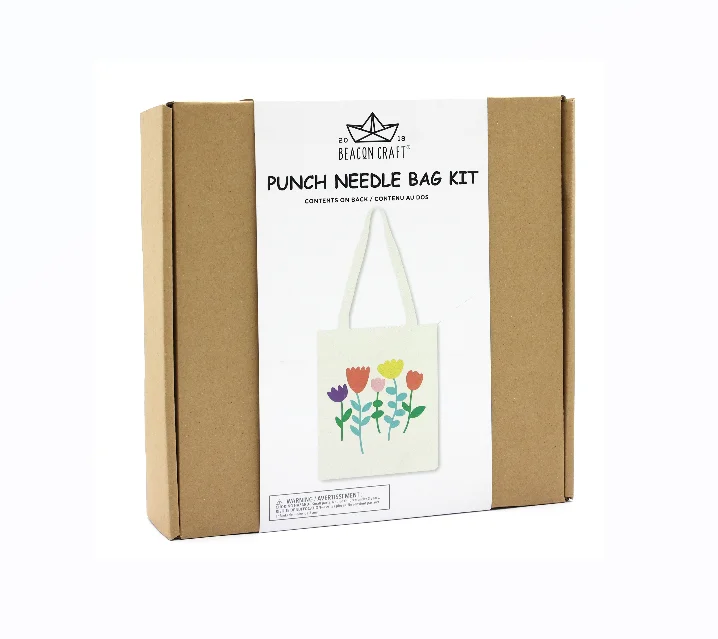 PUNCH NEEDLE CANVAS BAG KIT-FLORA