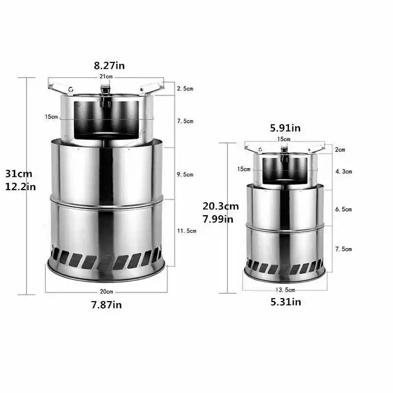 small Size Camping Wood Stove Portable Gas Firewood Burning Stove Outdoor Picnic BBQ Cooking Camping Stove Backpacking Furnace