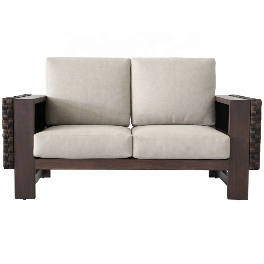 
aluminum couch outdoor woven rope strap deep seating furniture 