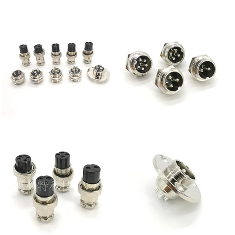 Supplier IP55 M16 Aviation Metal Panel Mount Plug Sockets Straight Angled Male Female GX16 Cable BNC Connector Power Waterproof