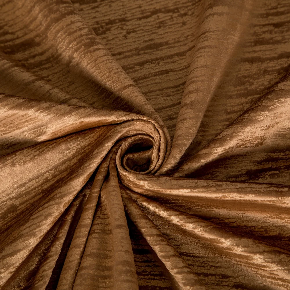 Gold Velvet Curtains Embossed  Blackout Plush Thermal Curtains for Livingroom