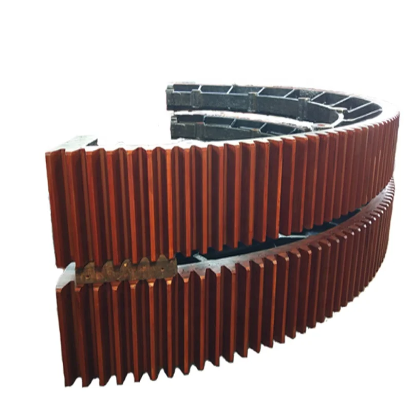 Luoyang Wangli Cement Mixer Large Diameter Casting Alloy Steel  Rotary Kiln Large Module Half Ring Gear