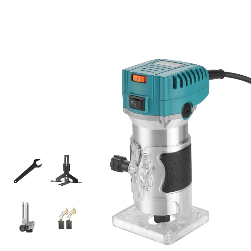 Blue woodworking electric planermilling engraving slotting and trimming machine household electric tools