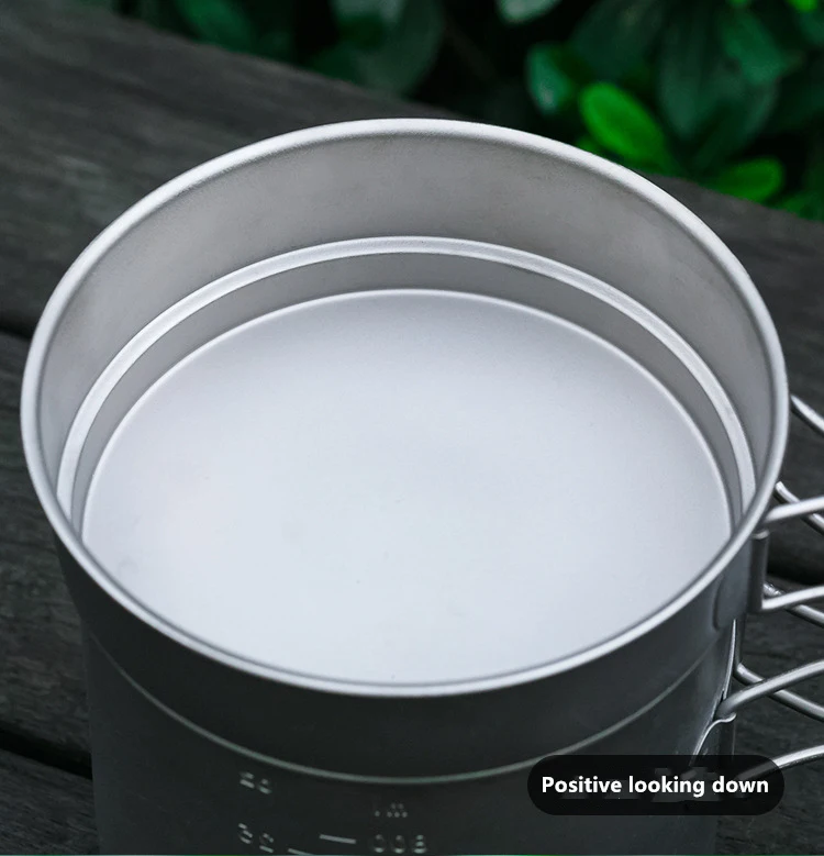 Ultralight Pure Titanium Pot Pan Pure Titanium Cookset Outdoor Camping Cookware Pan Pot Set