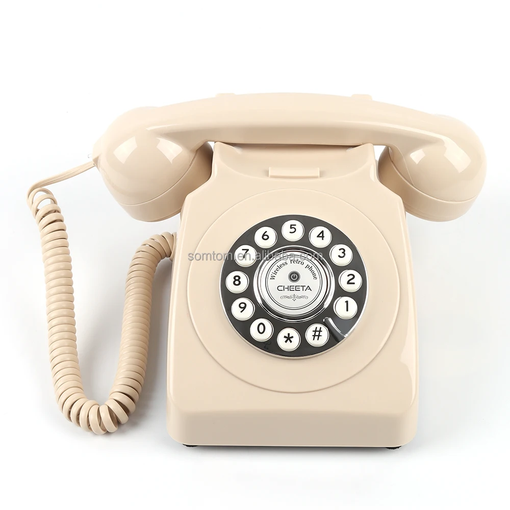 Best Quality Sim Card Slot Retro Beige Wireless Phone Cordless Telephone with 4g Lte Wireless Routers Fixed