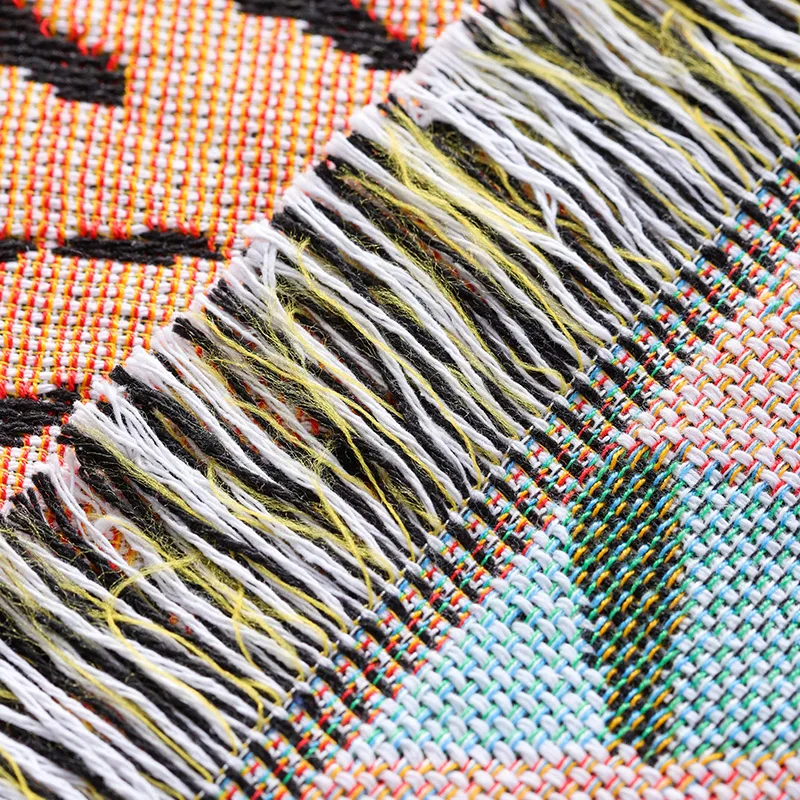 Жаккардовый хлопковый гобелен с логотипом дизайна, Тканое покрывало для кушетки