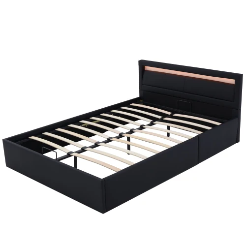 Single bedroom furniture frame with led light solid wood king bed double on the head elegant luxury pretty furniture modern