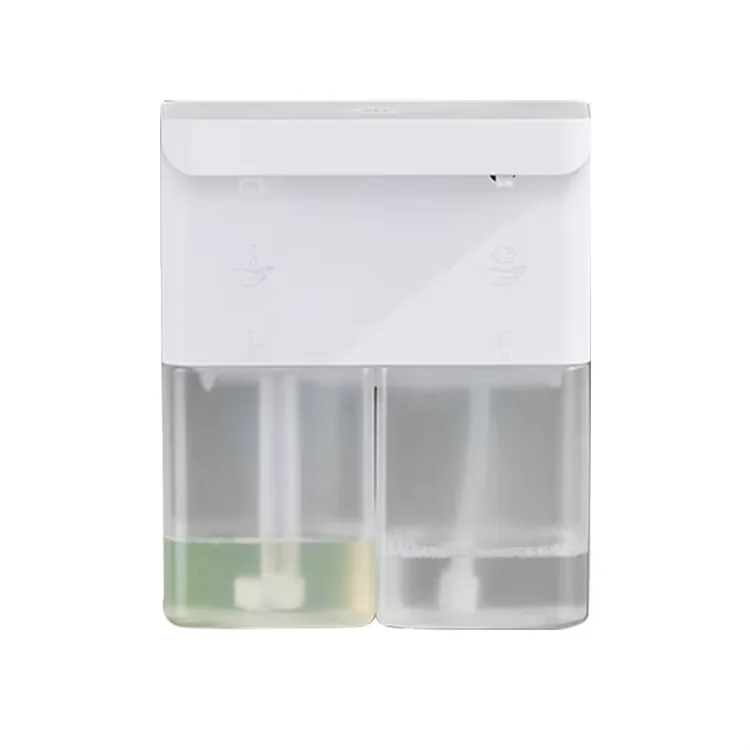 Hands Free Wall Mount 2 Chamber Dispenser Popular Double Head Foam Liquid Automatic Shower Soap Dispenser