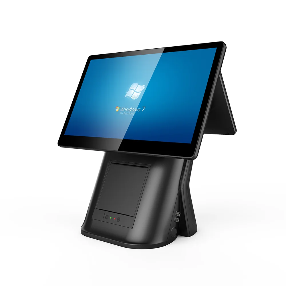 Dual Screen Display 15.6 Inch Capacitive Touch Screen Cash Register POS Windows Mahine All In One POS System