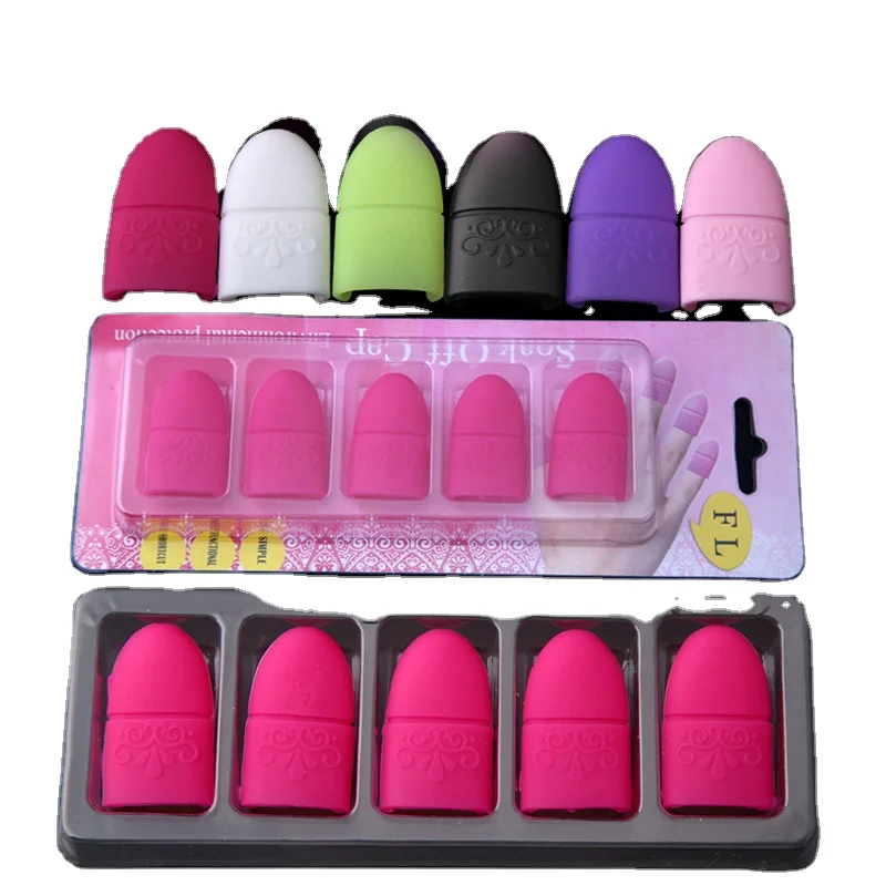 Wearable Nail Art Clips Silicone UV Gel Polish Remover Wrap Nail Polish Clip Fingers Cover Nail Remover Tool