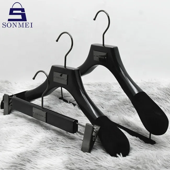 Metal plate coat suit custom clothes hanger wooden luxury hangers