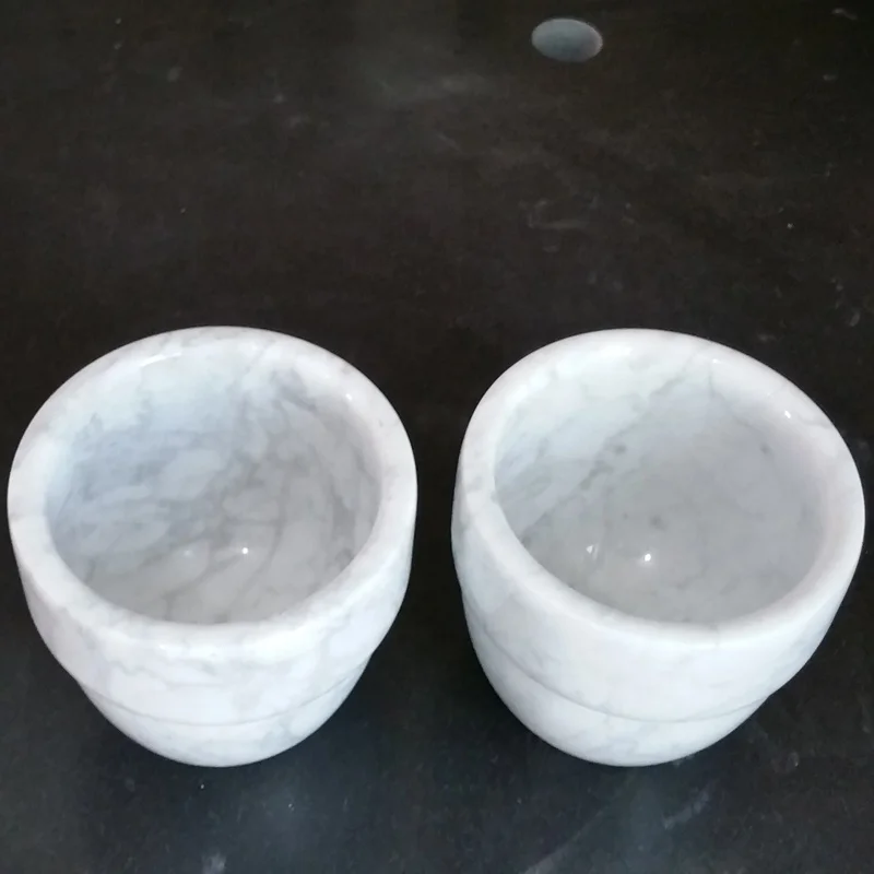 White Marble Indoor Pot Planer Round Shapes Flower Vase for Home