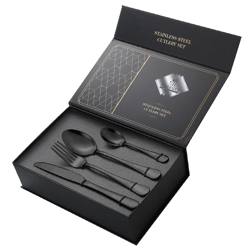 BSCI factory hot Seller Stainless Steel 24 Pieces Case Silverware Spoons Forks knifes Sets Flatware Gold Cutlery Set