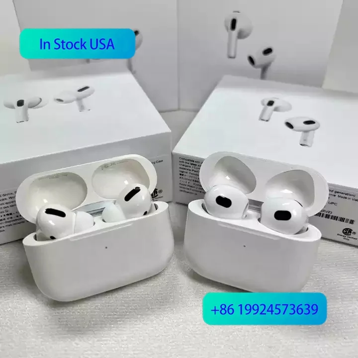 Us Warehouse Original 1:1 Air Pro 3 Gen 3 Air 3 Pods Pro Real ANC Wireless Earbuds Airpodding Pro 3