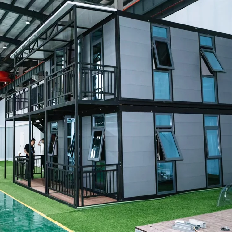 20ft Expandable Double-Wing Container House 12ft Container House Plans with Mall & Bedroom Applications Sandwich Container House