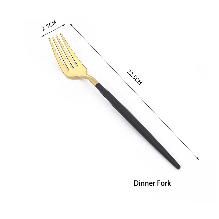 Набор столовых приборов из нержавеющей стали с черным покрытием титана набор черной ручкой и золотым ртом черного