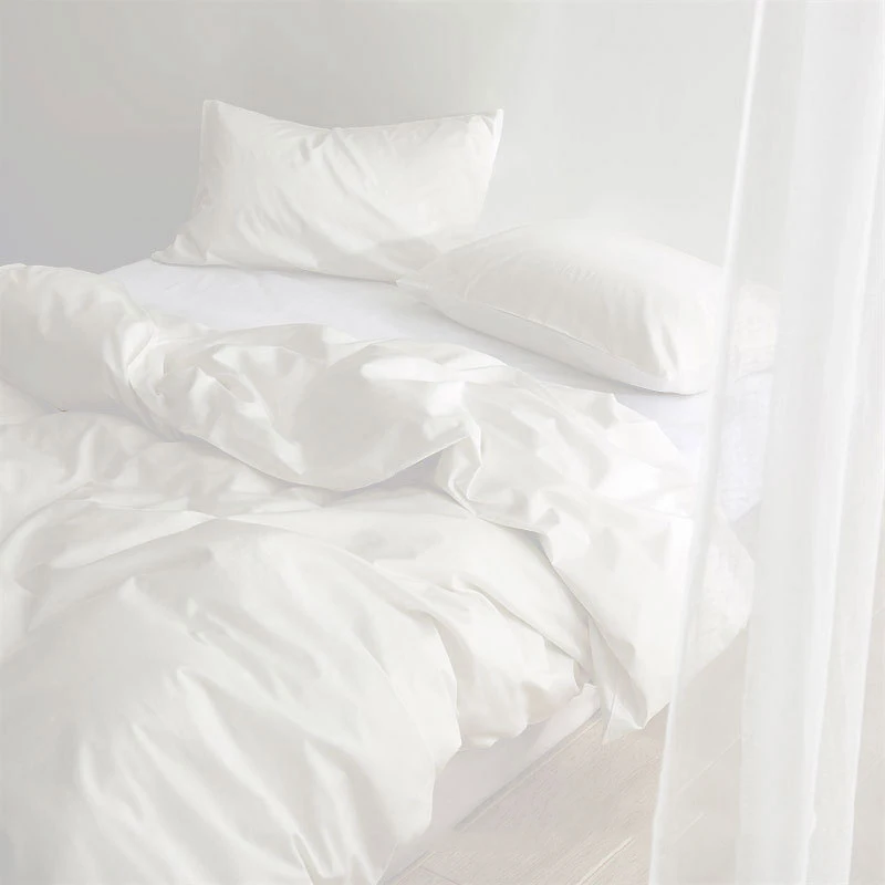 Hotel Bedding Set Luxury White 40s Custom Bedspread 100% Cotton Bedsheets Cotton King Size Bedding Set