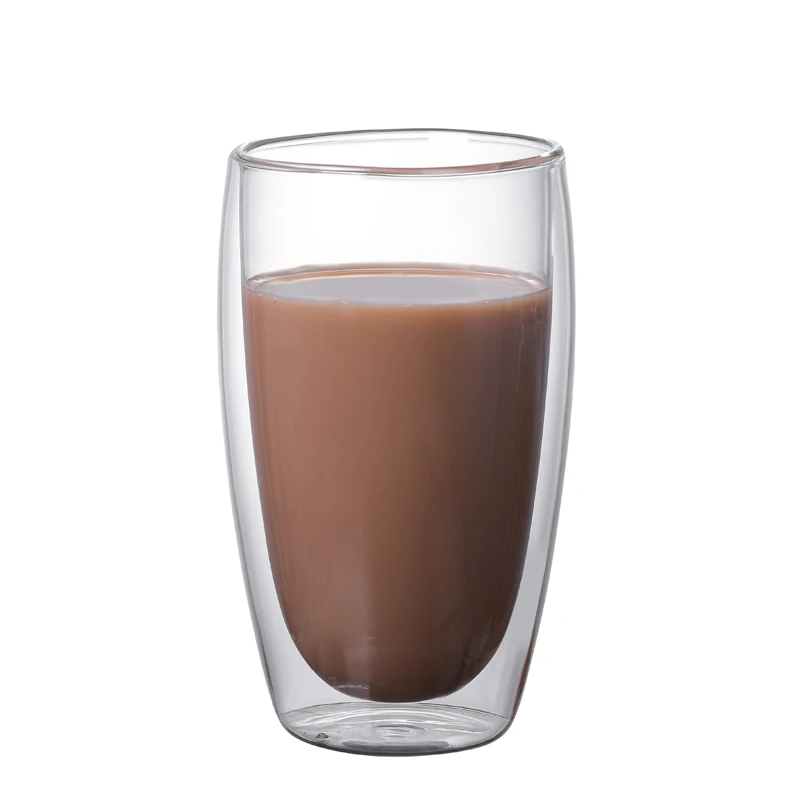 Whosale cheap clear borosilicate Double Glass Cup Coffee Tea Mugs