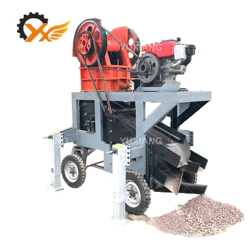 PE150X250 PE250X400 Small Mini Mobile Diesel Engine Stone Crushing Machine Jaw Crusher Price List