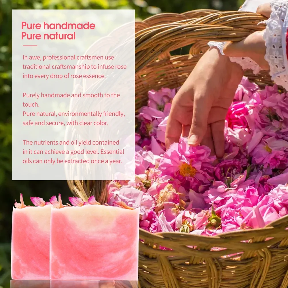 Оптовая продажа оптовая 100% чистый натуральный органический цветок контроль жирности увлажнение осветление уход за телом купальные лепестки роз мыло ручной