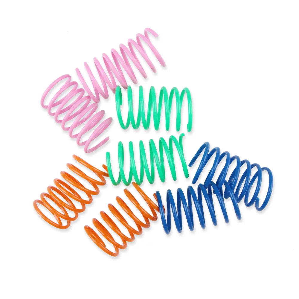 Durable Cat Spiral Spring Toy Creative Interactive Plastic Colorful Toy for Swatting Biting Hunting Kitten Cat Toy