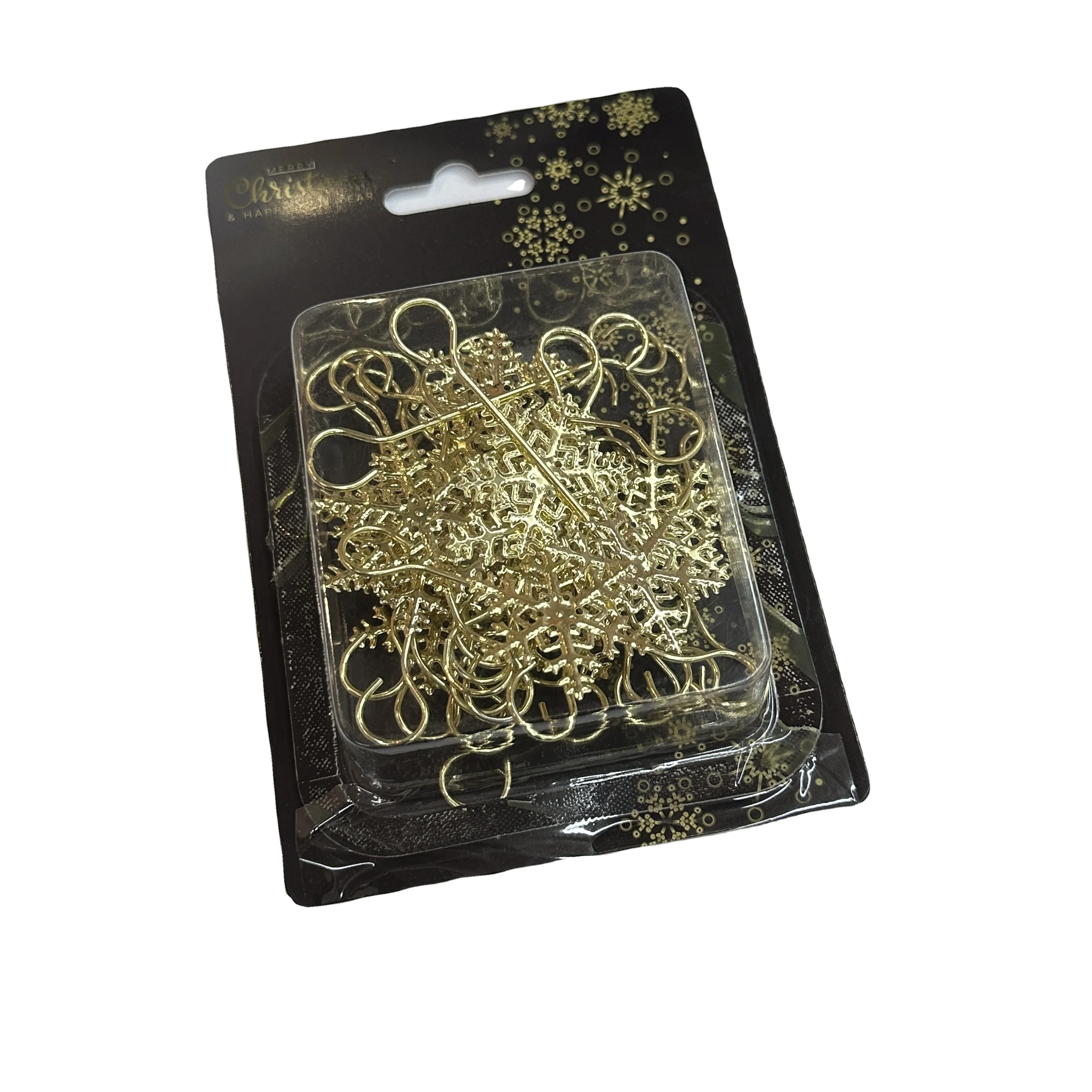 20pcs Christmas Tree Toy Hooks Hanging Snowflake Pattern Small Customizable Hand Painted Christmas Lights Balls Ornaments Crafts